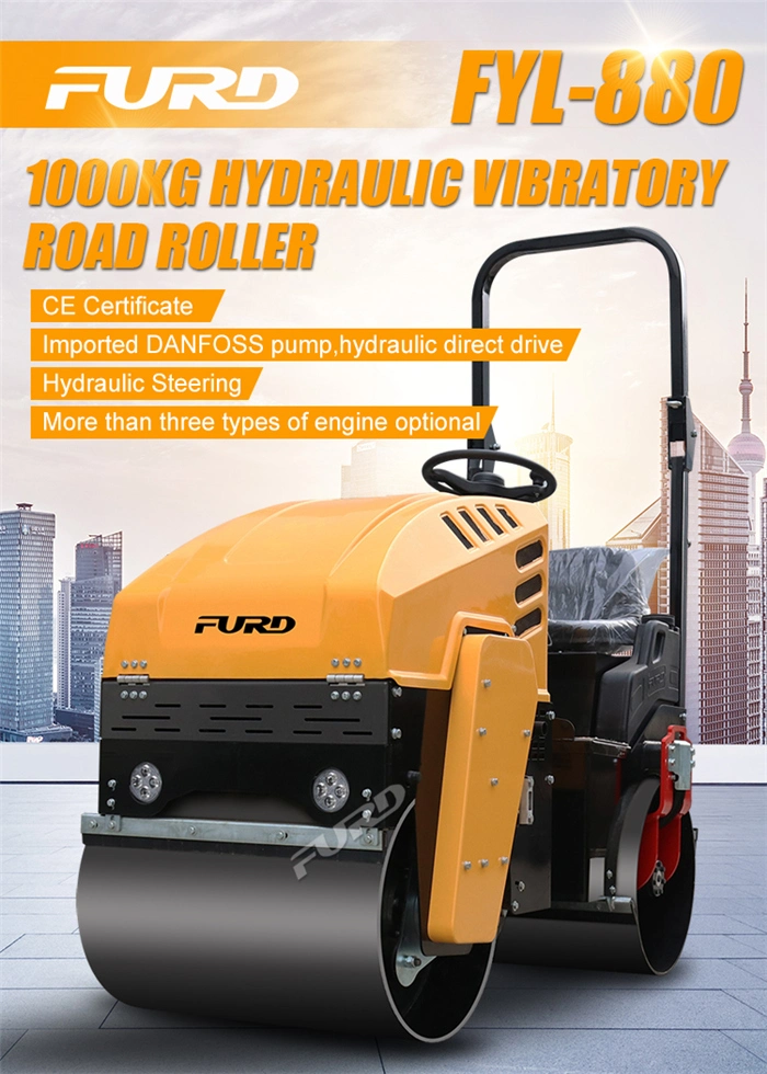 Factory Supply 1 Ton Asphalt Roller Tandem Vibratory Road Roller Compactor