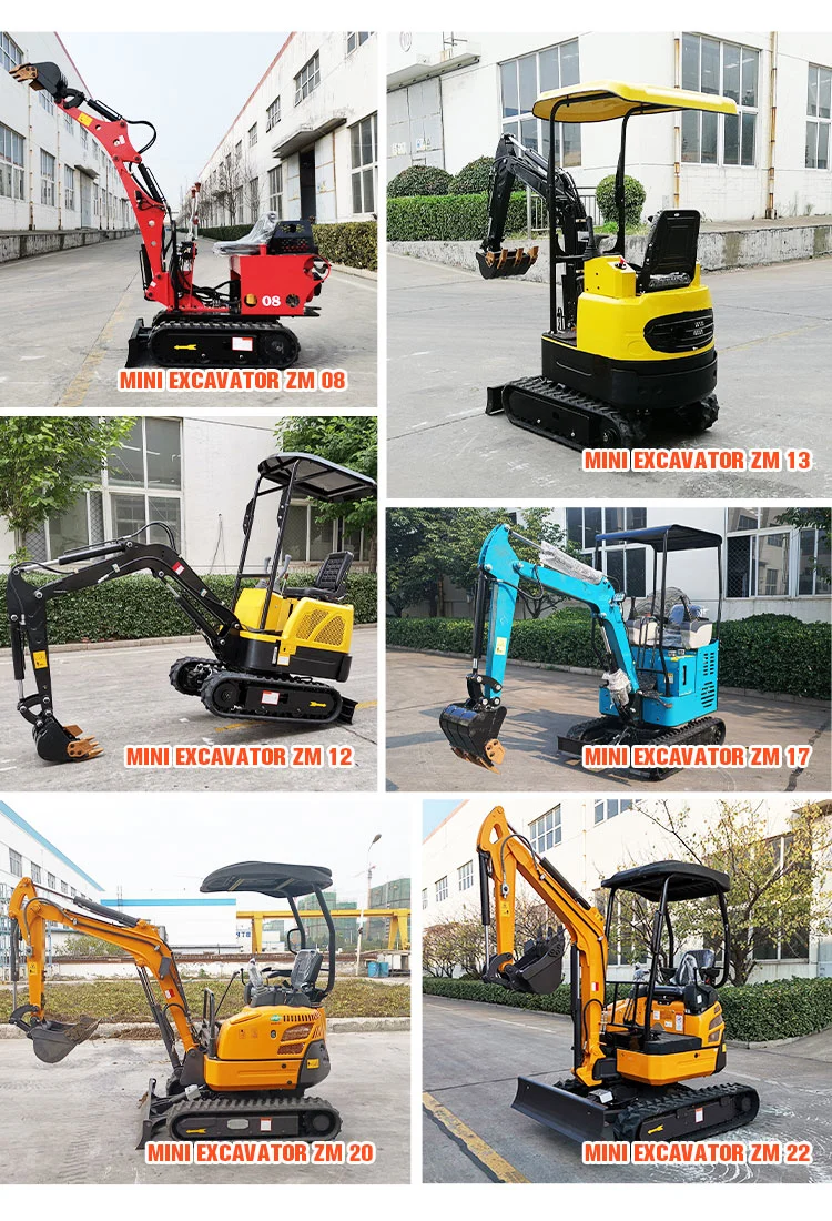 Building Engineering Micro Digger Home, Garden, Agriculture Use Crawler Hydraulic Small Digger Loader Bucket 1t 1.2t 1.5t Mini Excavator